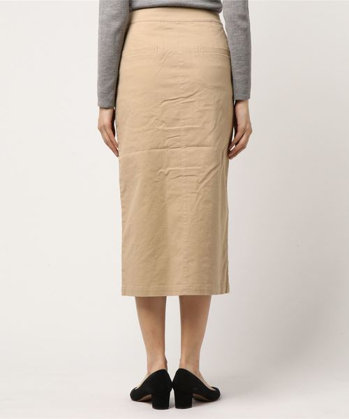 N.（N. Natural Beauty Basic）（エヌエヌナチュラルビューティーベーシック）の「フロントボタンチノタイトマキシスカート（スカート・レディース・ベージュ/カーキ/ネイビー・MEDIUM/SMALL）」の4枚目の写真