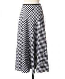 DRAWER ドゥロワー グリーンチェックギャザーフレアスカート ロング36 DRAWER ドゥロワー グリーンチェックギャザーフレアスカート ロング36