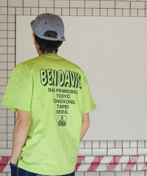 BEN DAVIS ORIGINALS（ベンデイビスオリジナルス）の「《BEN DAVIS》 CITY  PRINT TEE/ベンデイビス シティプリントTシャツ（Tシャツ/カットソー・メンズ・ブラック/ホワイト/ヘザーグレー/マスタード/ライトグリーン/ピンク/パープル/ネイビー/オレンジ/グリーン系その他/ライトイエロー/ライトパープル/チャコールグレー/ベージュ/サックスブルー系・LARGE/MEDIUM/SMALL/X-LARGE）」の8枚目の写真