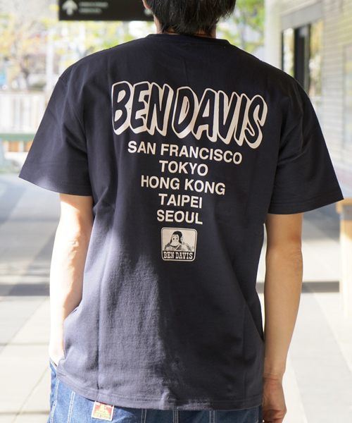 BEN DAVIS ORIGINALS（ベンデイビスオリジナルス）の「《BEN DAVIS》 CITY  PRINT TEE/ベンデイビス シティプリントTシャツ（Tシャツ/カットソー・メンズ・ブラック/ホワイト/ヘザーグレー/マスタード/ライトグリーン/ピンク/パープル/ネイビー/オレンジ/グリーン系その他/ライトイエロー/ライトパープル/チャコールグレー/ベージュ/サックスブルー系・LARGE/MEDIUM/SMALL/X-LARGE）」の9枚目の写真