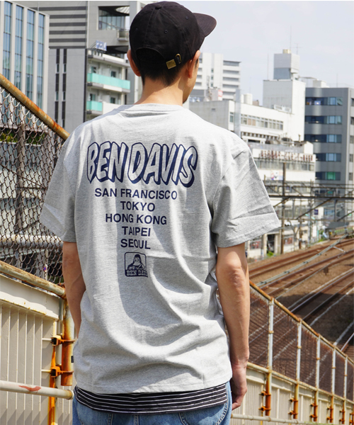 BEN DAVIS ORIGINALS（ベンデイビスオリジナルス）の「《BEN DAVIS》 CITY  PRINT TEE/ベンデイビス シティプリントTシャツ（Tシャツ/カットソー・メンズ・ブラック/ホワイト/ヘザーグレー/マスタード/ライトグリーン/ピンク/パープル/ネイビー/オレンジ/グリーン系その他/ライトイエロー/ライトパープル/チャコールグレー/ベージュ/サックスブルー系・LARGE/MEDIUM/SMALL/X-LARGE）」の5枚目の写真
