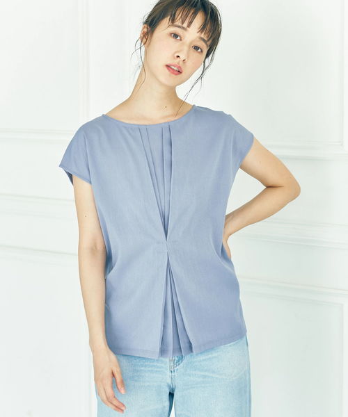 earth music&ecology（アースミュージックアンドエコロジー）の「・前タックノースリーブプルオーバー（Tシャツ/カットソー・レディース・オフホワイト/ライトピンク/ネイビー/ラベンダー・FREE）」の21枚目の写真