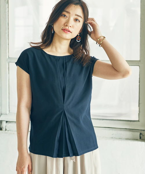 earth music&ecology（アースミュージックアンドエコロジー）の「・前タックノースリーブプルオーバー（Tシャツ/カットソー・レディース・オフホワイト/ライトピンク/ネイビー/ラベンダー・FREE）」の20枚目の写真