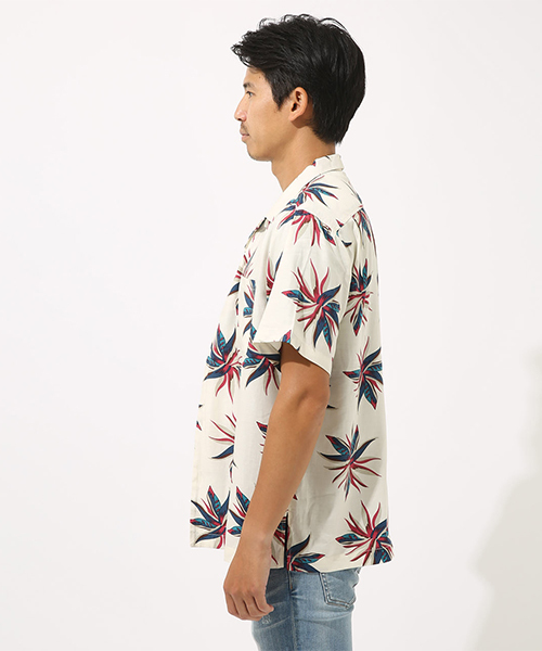 sea new york フラワープリント襟付き半袖Tシャツ　XS メンズ レディース アロハシャツ ハワイアンシャツ プリント
