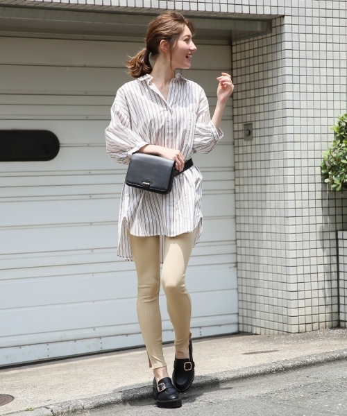 Heather(ヘザー)の「テレコレギンス 804786(レギンス/スパッツ・レディース・チャコールグレー/モカ/ベージュ・FREE)」の8枚目の写真