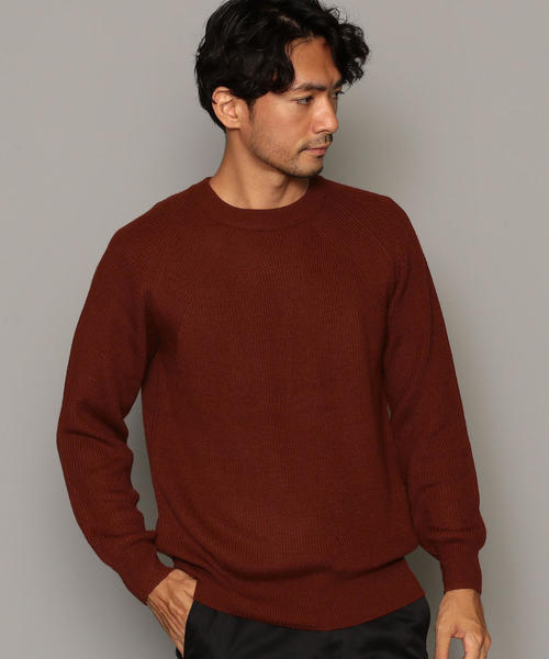 green label relaxing（グリーンレーベルリラクシング）の「CM カタアゼ ラグラン クルーネック ニット ◆（ニット/セーター・メンズ・オフホワイト/ロイヤルブルー/ブラック/オレンジ系その他/グレー/ターコイズブルー/イエロー/ネイビー・M/S/XL/L）」の8枚目の写真