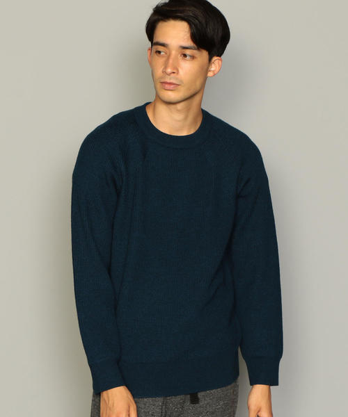 green label relaxing（グリーンレーベルリラクシング）の「CM カタアゼ ラグラン クルーネック ニット ◆（ニット/セーター・メンズ・オフホワイト/ロイヤルブルー/ブラック/オレンジ系その他/グレー/ターコイズブルー/イエロー/ネイビー・M/S/XL/L）」の6枚目の写真