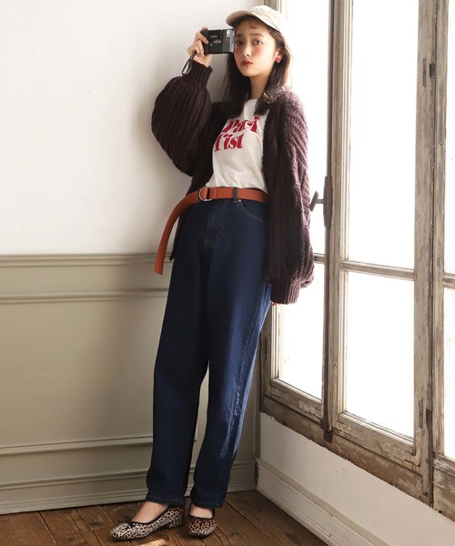 one after another NICE CLAUP(ワンアフターアナザーナイスクラップ)の「ハートキュンケーブルニットカーディガン(カーディガン/ボレロ・レディース・アイボリー/ベージュ/サックスブルー/ピンク/ラベンダー/ブラウン・FREE)」の15枚目の写真