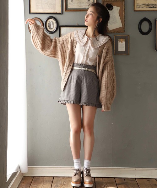 clepscule×unplugged カーディガン crepuscule (クレプスキュール) Popcorn Crewneck Cardigan