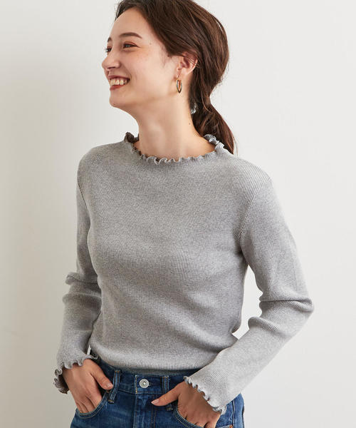 green label relaxing（グリーンレーベルリラクシング）の「KFC ボトルネック メロー テレコ カットソー ◆（Tシャツ/カットソー・レディース・ライトグレー/オフホワイト/その他1・FREE）」の3枚目の写真