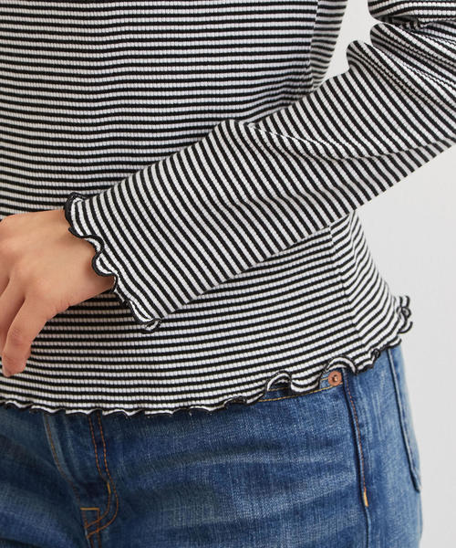 green label relaxing（グリーンレーベルリラクシング）の「KFC ボトルネック メロー テレコ カットソー ◆（Tシャツ/カットソー・レディース・ライトグレー/オフホワイト/その他1・FREE）」の9枚目の写真