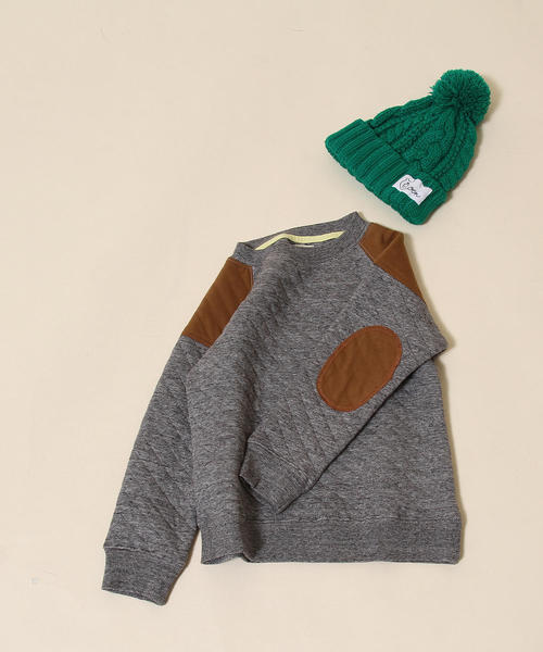 coen（コーエン）の「【昨年人気・coen キッズ / ジュニア】キルティングクルーネックプルオーバー（スウェット）（スウェット・キッズ・ダークグレー/ネイビー/ナチュラル/ダークグリーン・150/120/100/140/130/110）」の2枚目の写真