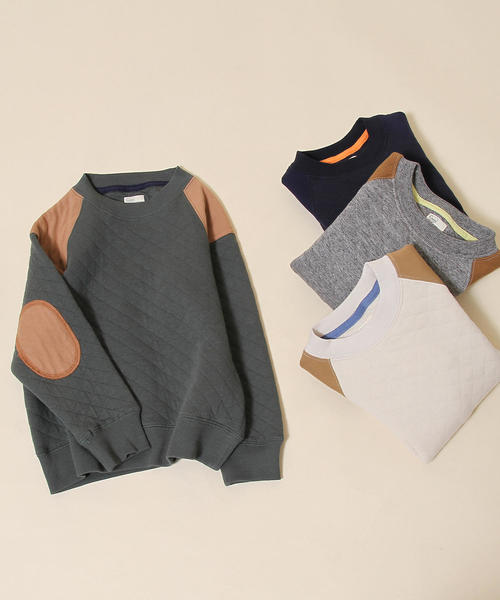 coen（コーエン）の「【昨年人気・coen キッズ / ジュニア】キルティングクルーネックプルオーバー（スウェット）（スウェット・キッズ・ダークグレー/ネイビー/ナチュラル/ダークグリーン・150/120/100/140/130/110）」の4枚目の写真