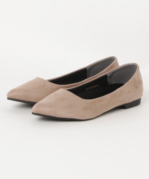 AMERICAN HOLIC（アメリカンホリック）の「フェイクスエードフラットシューズ（パンプス・レディース・プラム/ブラック/ベージュ・S/M/L）」の2枚目の写真