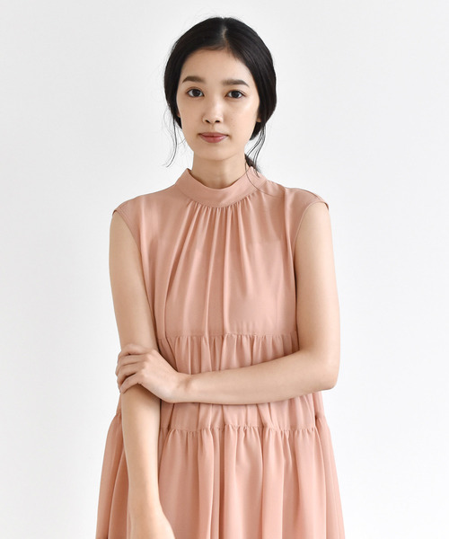 kaene（カエン）の「シフォンティアードワンピース（ドレス・レディース・イエロー/コーラル・38/36/34）」の20枚目の写真