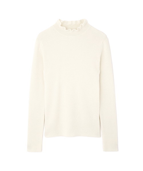 JILL STUART(ジルスチュアート)の「◆<sweet×JILLSTUART>フリルリブタートルニット(ニット/セーター・レディース・ホワイト/グレー/ピンク・FREE)」の5枚目の写真