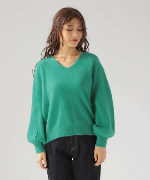 BAYFLOW(ベイフロー)の「フォックスMIXニットプルオーバー(ニット/セーター・レディース・ブラック/ベージュ/グレー/グリーン・SMALL/MEDIUM)」の12枚目の写真
