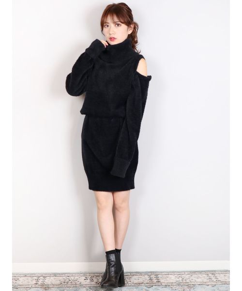 dazzlin（ダズリン）の「ショルダーオープンニットワンピース（ワンピース・レディース・ブラック/オフホワイト/ピンク・FREE）」の11枚目の写真