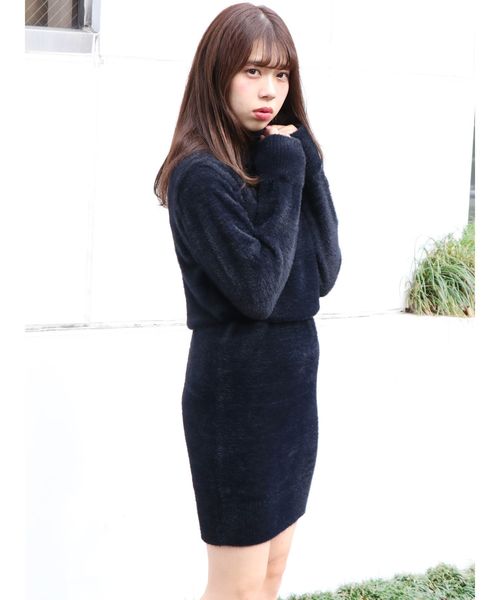 dazzlin（ダズリン）の「ショルダーオープンニットワンピース（ワンピース・レディース・ブラック/オフホワイト/ピンク・FREE）」の7枚目の写真