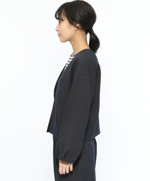 LAKOLE(ラコレ)の「ノーカラーカーディガンジャケット / LAKOLE(ノーカラージャケット・レディース・グリーン/ピンク/チャコール/マスタード・MEDIUM/SMALL)」の18枚目の写真