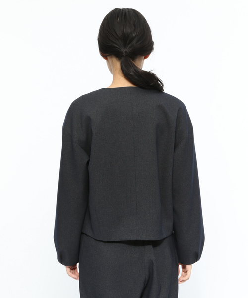 LAKOLE(ラコレ)の「ノーカラーカーディガンジャケット / LAKOLE(ノーカラージャケット・レディース・グリーン/ピンク/チャコール/マスタード・MEDIUM/SMALL)」の19枚目の写真