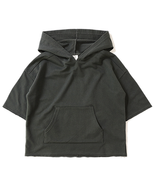 devirock（デビロック）の「切りっぱなしミニ裏毛7分袖パーカー（パーカー・キッズ・カーキ/ブルーグレー/ラベンダー/杢グレー/スミクロ/モカ・130cm/140cm/150cm/160cm/110cm/100cm/120cm）」の15枚目の写真