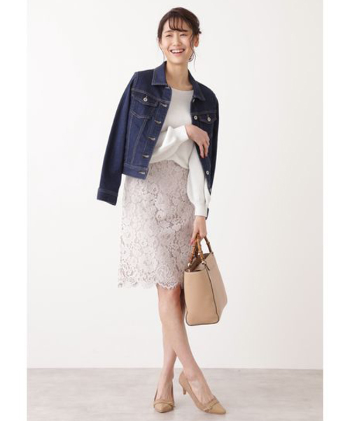 NATURAL BEAUTY BASIC（ナチュラルビューティーベーシック）の「Gジャン（デニムジャケット・レディース・ネイビー・SMALL/MEDIUM/LARGE）」の2枚目の写真