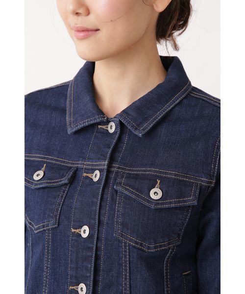 NATURAL BEAUTY BASIC（ナチュラルビューティーベーシック）の「Gジャン（デニムジャケット・レディース・ネイビー・SMALL/MEDIUM/LARGE）」の7枚目の写真