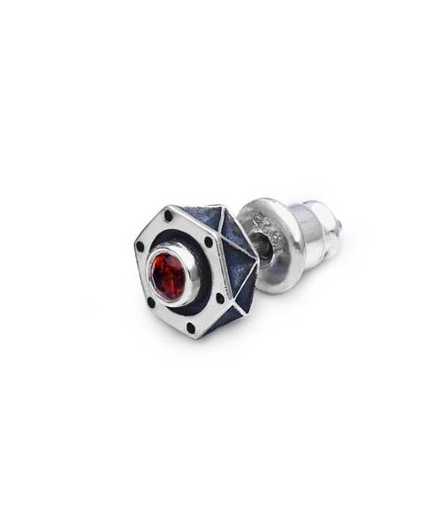 Dr MONROE（ドクターモンロー）の「SV925 ヘキサゴンピアス（ピアス（片耳用）・メンズ・ホワイト/ブラック/ブルー/バーガンディー・ONE SIZE）」の4枚目の写真