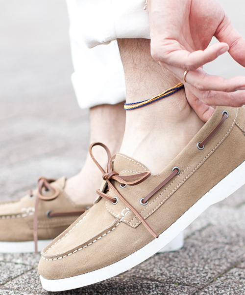 NANO universe（ナノユニバース）の「PETER&CO./ スウェードボートデッキシューズ（スニーカー・メンズ・ブラウン/ベージュ/ネイビー・43/44/41/42）」の3枚目の写真