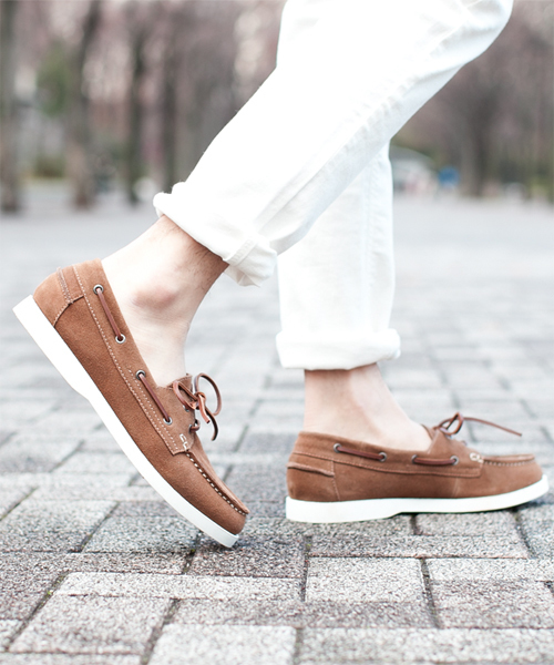 NANO universe（ナノユニバース）の「PETER&CO./ スウェードボートデッキシューズ（スニーカー・メンズ・ブラウン/ベージュ/ネイビー・43/44/41/42）」の2枚目の写真