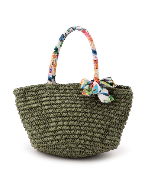 Petit Honfleur（プチオンフルール）の「スカーフ雑材トートバッグ（トートバッグ・レディース・ブラウン/カーキ/アイボリー・フリー）」の3枚目の写真