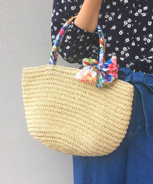 Petit Honfleur（プチオンフルール）の「スカーフ雑材トートバッグ（トートバッグ・レディース・ブラウン/カーキ/アイボリー・フリー）」の19枚目の写真