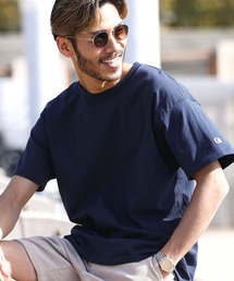 Champion チャンピオン ロゴ ワッペン 無地 ベーシック オーバーサイズ 半袖 クルーネック Tシャツ