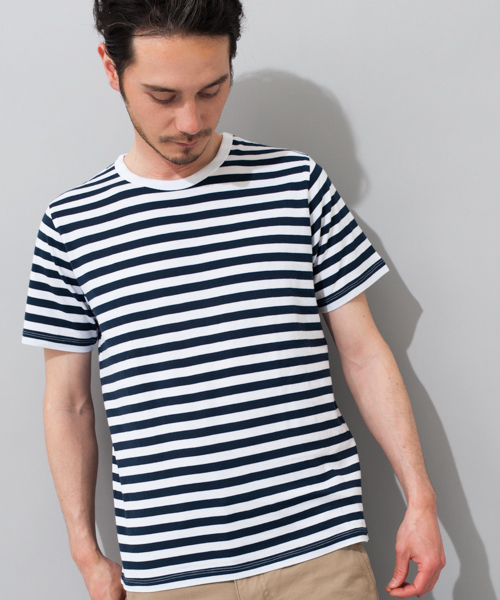 green label relaxing(グリーンレーベルリラクシング)の「◎GIZA/C BOR C/N S/S Tシャツ ◆(Tシャツ/カットソー・メンズ・コバルトブルー/ネイビー/ブラック/レッド/ピンク/ケリー・MEDIUM/SMALL/LARGE/X-LARGE)」の4枚目の写真