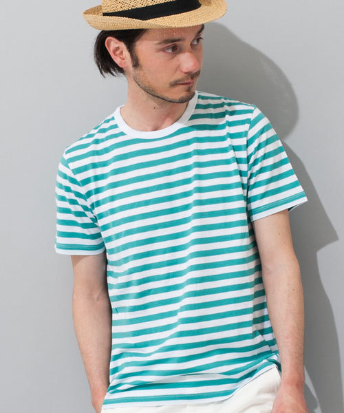 green label relaxing(グリーンレーベルリラクシング)の「◎GIZA/C BOR C/N S/S Tシャツ ◆(Tシャツ/カットソー・メンズ・コバルトブルー/ネイビー/ブラック/レッド/ピンク/ケリー・MEDIUM/SMALL/LARGE/X-LARGE)」の3枚目の写真