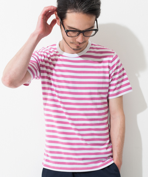 green label relaxing(グリーンレーベルリラクシング)の「◎GIZA/C BOR C/N S/S Tシャツ ◆(Tシャツ/カットソー・メンズ・コバルトブルー/ネイビー/ブラック/レッド/ピンク/ケリー・MEDIUM/SMALL/LARGE/X-LARGE)」の6枚目の写真