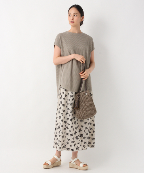 GLOBAL WORK(グローバルワーク)の「ワッフルチュニックプルオーバー【UVケア】/839934(Tシャツ/カットソー・レディース・カーキ/ホワイト/ベージュ/ダークグレー・LARGE/MEDIUM)」の13枚目の写真