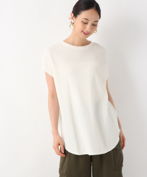 GLOBAL WORK(グローバルワーク)の「ワッフルチュニックプルオーバー【UVケア】/839934(Tシャツ/カットソー・レディース・カーキ/ホワイト/ベージュ/ダークグレー・LARGE/MEDIUM)」の14枚目の写真