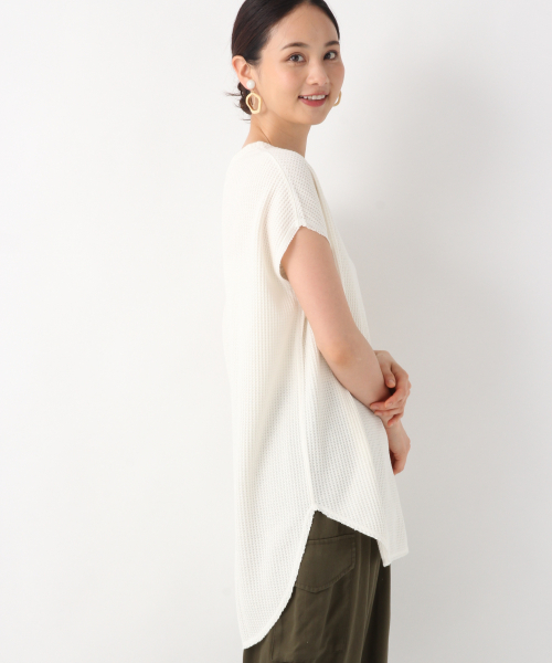 GLOBAL WORK(グローバルワーク)の「ワッフルチュニックプルオーバー【UVケア】/839934(Tシャツ/カットソー・レディース・カーキ/ホワイト/ベージュ/ダークグレー・LARGE/MEDIUM)」の15枚目の写真