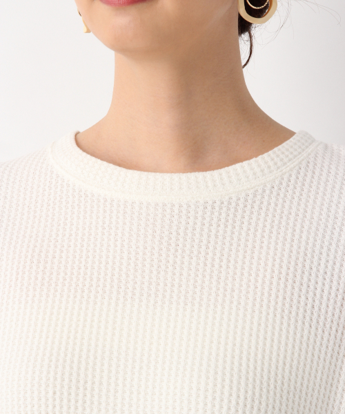 GLOBAL WORK(グローバルワーク)の「ワッフルチュニックプルオーバー【UVケア】/839934(Tシャツ/カットソー・レディース・カーキ/ホワイト/ベージュ/ダークグレー・LARGE/MEDIUM)」の7枚目の写真