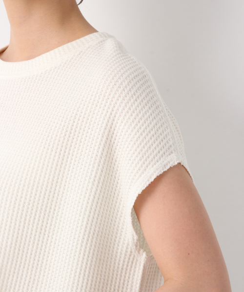 GLOBAL WORK(グローバルワーク)の「ワッフルチュニックプルオーバー【UVケア】/839934(Tシャツ/カットソー・レディース・カーキ/ホワイト/ベージュ/ダークグレー・LARGE/MEDIUM)」の8枚目の写真