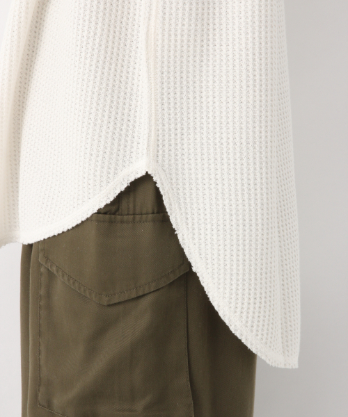 GLOBAL WORK(グローバルワーク)の「ワッフルチュニックプルオーバー【UVケア】/839934(Tシャツ/カットソー・レディース・カーキ/ホワイト/ベージュ/ダークグレー・LARGE/MEDIUM)」の9枚目の写真