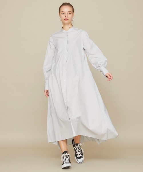 STUDIOUS（ステュディオス）の「【THE AD+】マキシシャツドレス（シャツワンピース・レディース・グレー/アッシュブラウン・2）」の10枚目の写真