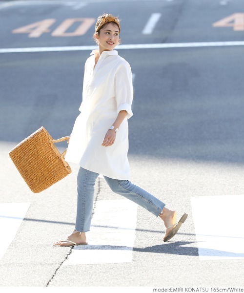 coca（coca）（コカ）の「長袖シャツワンピース（シャツワンピース・レディース・ホワイト・ONE SIZE）」の11枚目の写真