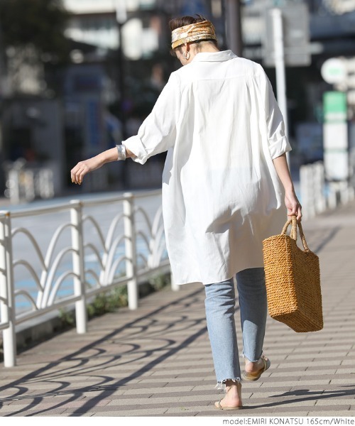 coca（coca）（コカ）の「長袖シャツワンピース（シャツワンピース・レディース・ホワイト・ONE SIZE）」の8枚目の写真