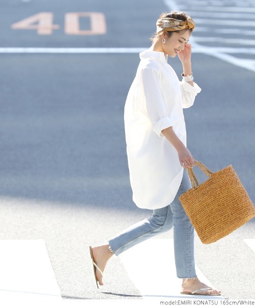 coca（coca）（コカ）の「長袖シャツワンピース（シャツワンピース・レディース・ホワイト・ONE SIZE）」の7枚目の写真