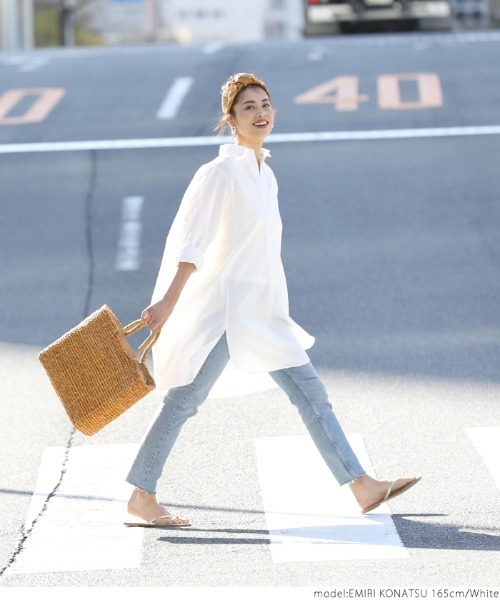 coca（coca）（コカ）の「長袖シャツワンピース（シャツワンピース・レディース・ホワイト・ONE SIZE）」の6枚目の写真