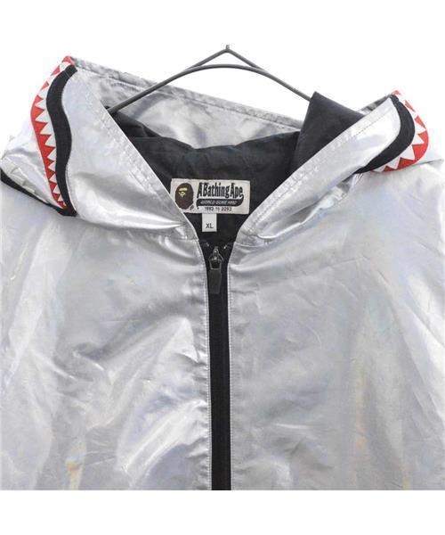 A Bathing Ape シャークパーカーナイロンジャケット XL シルバー