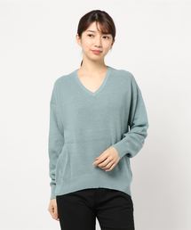 AMERICAN HOLIC | Vネック肩落ちゆるニットプルオーバー  ＊(ニット/セーター)